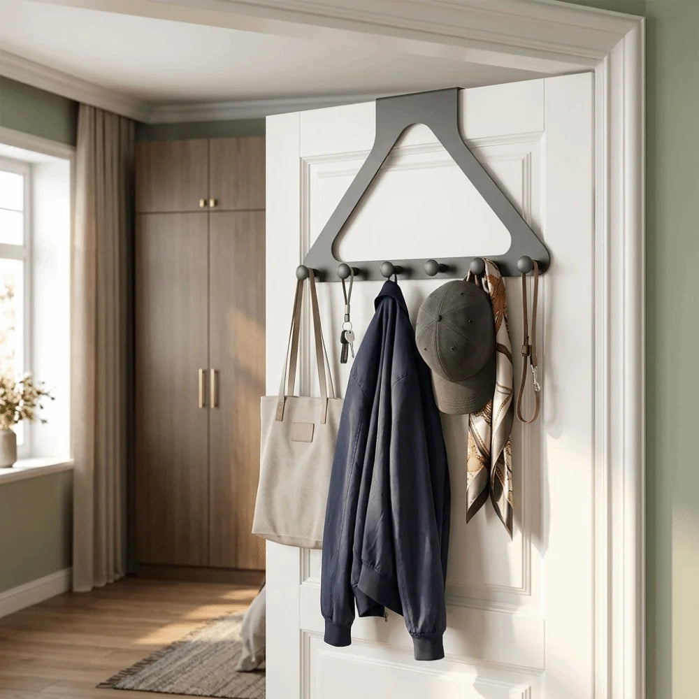 Punch Free Clothes Hooks No-drill Traceless Design Wall Mounted Hanger Triangle Door Storage Hook Behind The Door Vue