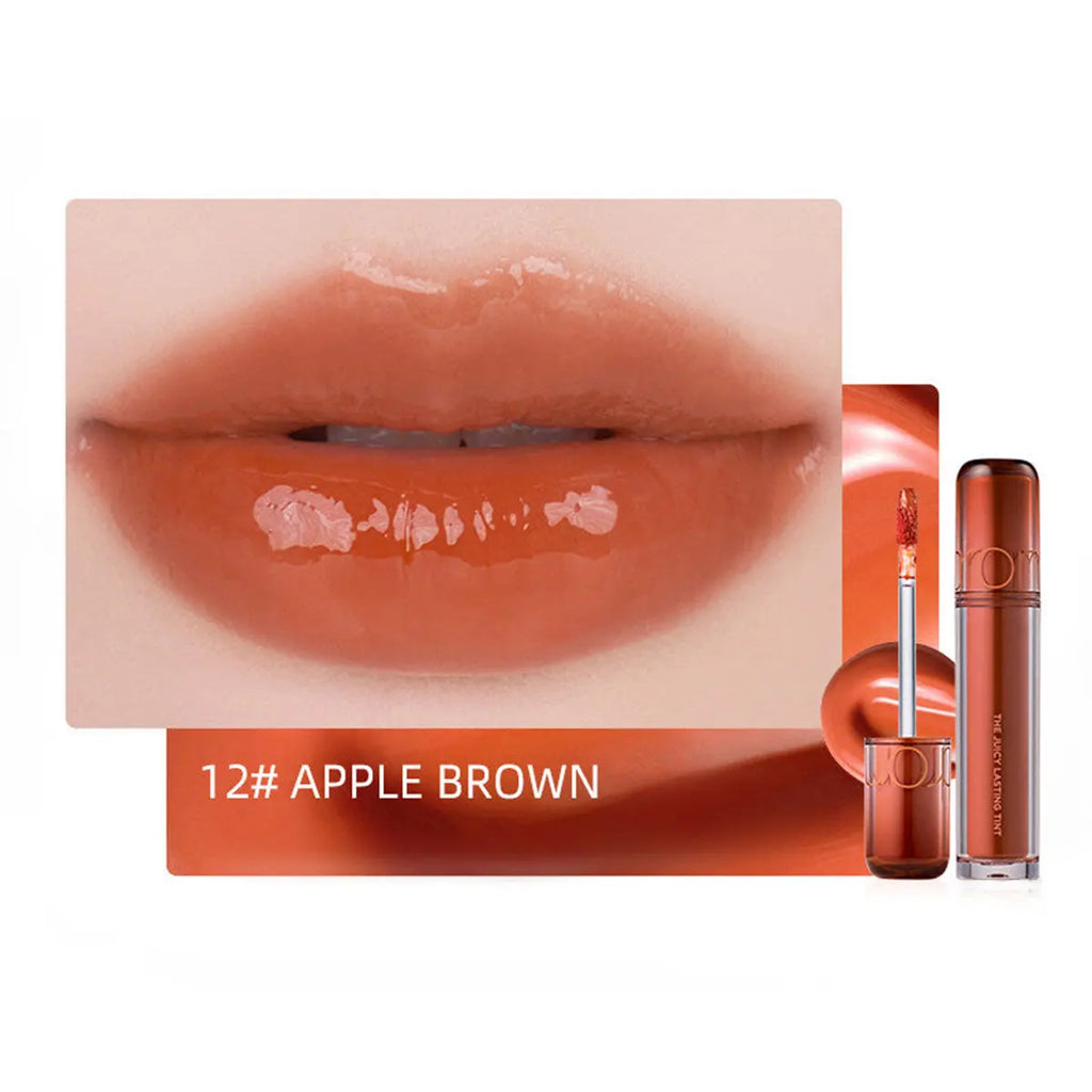 rom&nd THE JUICY LASTING TINT-12 Shades,Lightweight Hydrating,Lip Stain,Lip Glosses,Luxury Makeup,Korean Cosmetic,Korean Makeup Vue 12 APPLE BROWN