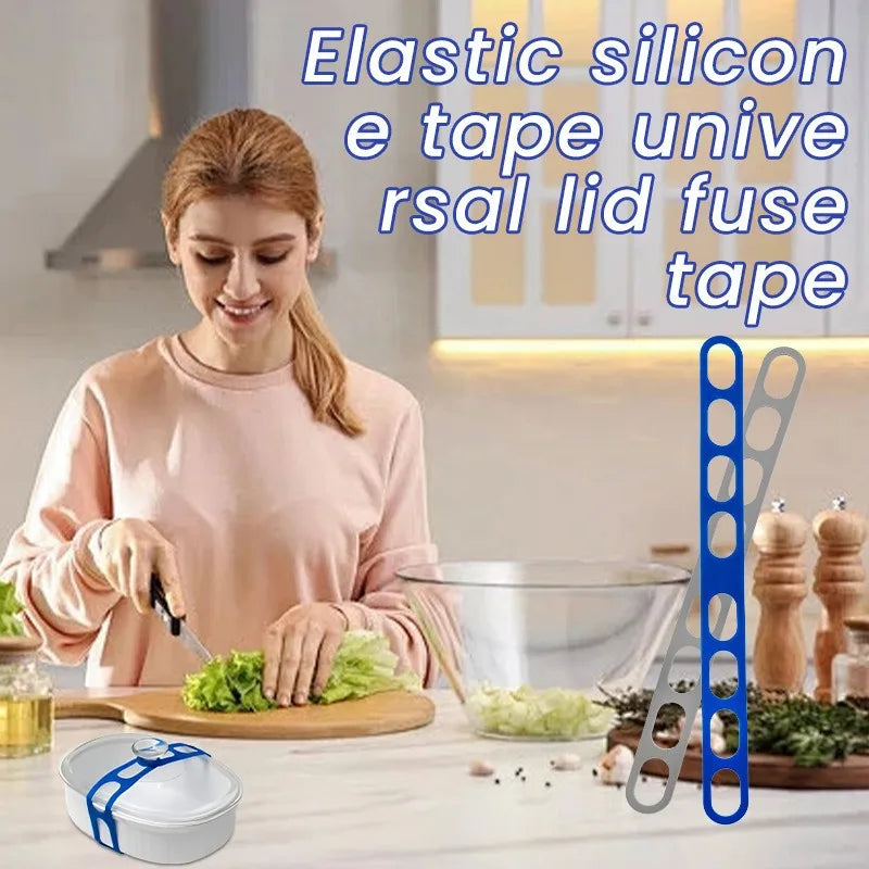 1-20pcs Reusable Adjustable Universal Lid Strap Elastic Canning Jar Crock Pot Box Holder for Kitchen Pantry Cabinet Storage Vue