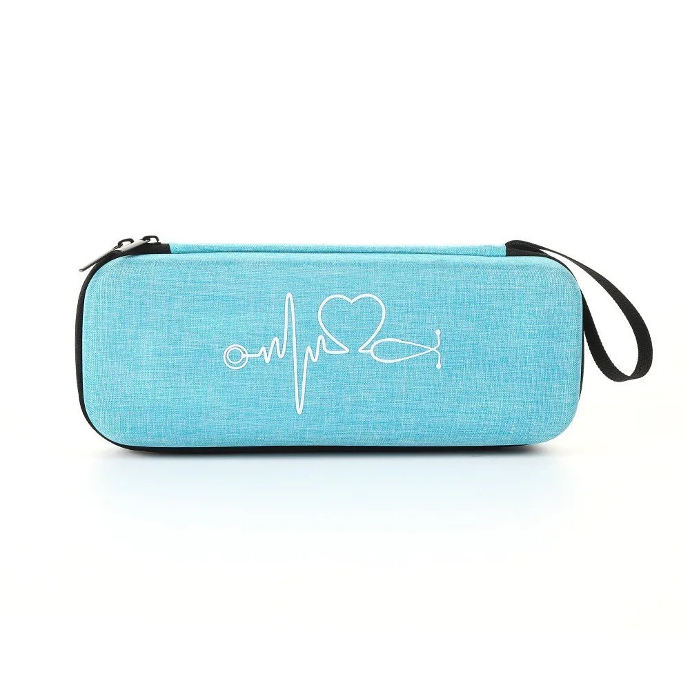 EVA Stethoscope Storage Bag Shockproof Empty Portable Storage Box Mesh Pockets Zipper Stethoscope Carrying Case For Home Vue Blue