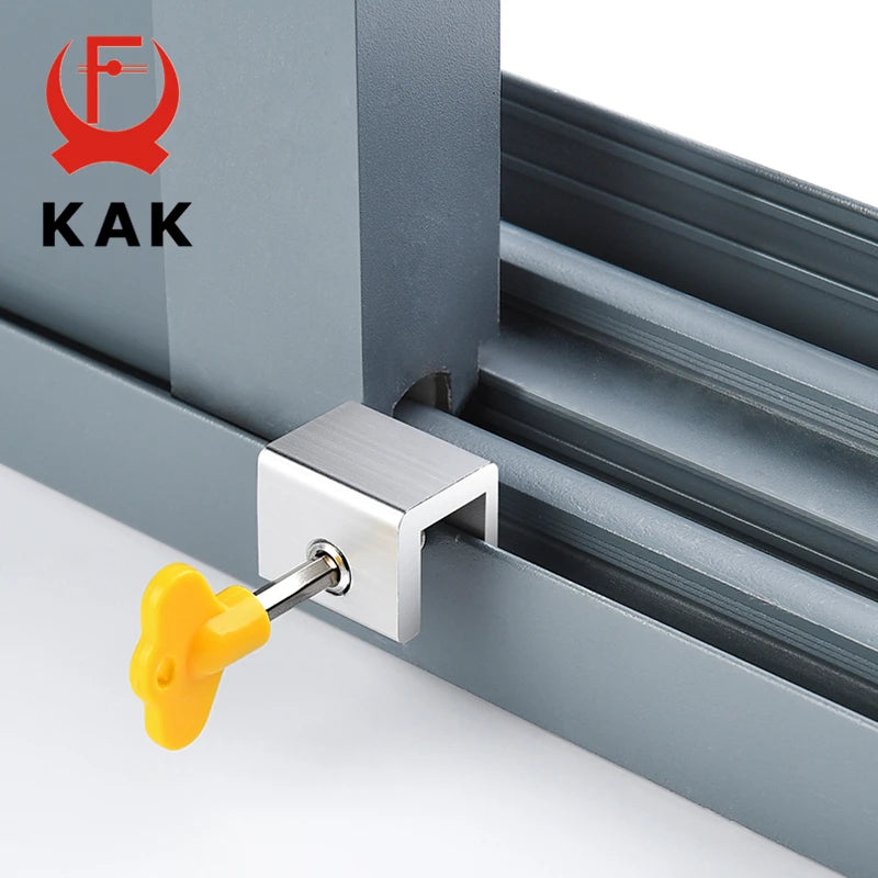 KAK Adjustable Window Lock Stopper Safety Locks for Kids and Pets Anti-theft Door Lock Non Punch Sliding Window Lock Hardware Vue