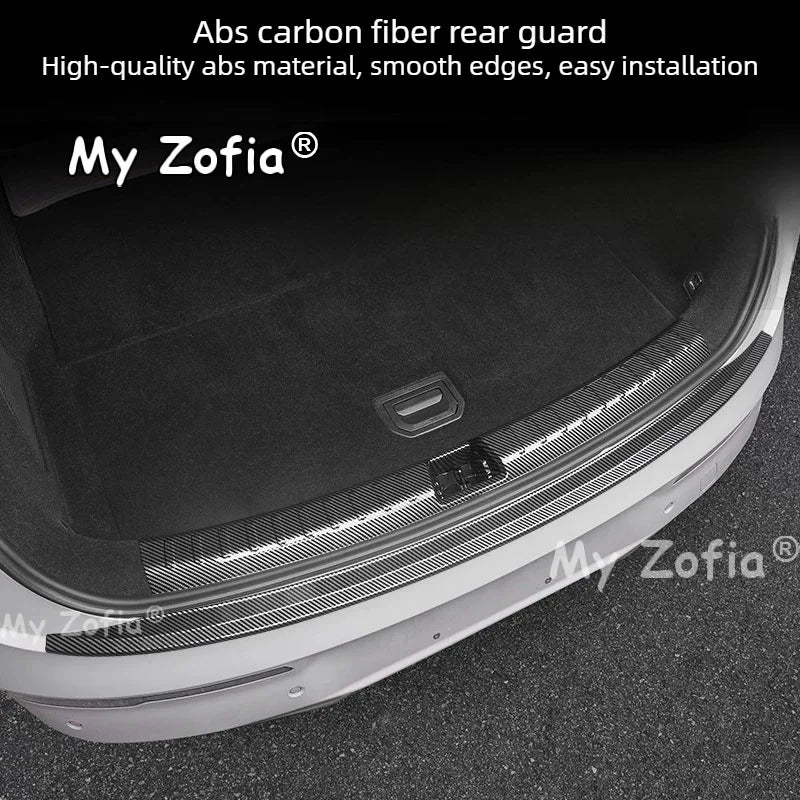 For Zeekr 7GT 2025 2026 Carbon Fiber Rear Bumper Sill Plate Anti-Scratch Trunk Door Sill Protector Cover Exterior Accessories Vue