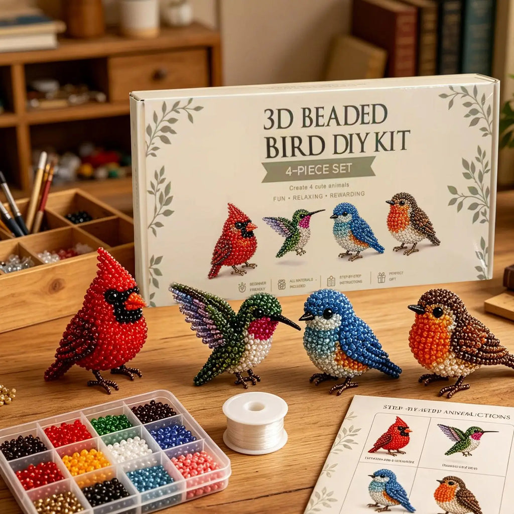 Cute Design 3D Animal Beaded Kit Creative Colorful Beading Embroidery for Beginners Enthusiasts Craft Lovers Adults Kids Vue