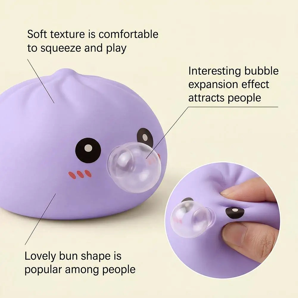 Soft Silicone Dumpling Pinch Toys Rebound Steamed Bun Squeeze Ball Blowing Bubbles Squishy Relief Stress Mystery Blind Box Gifts Vue