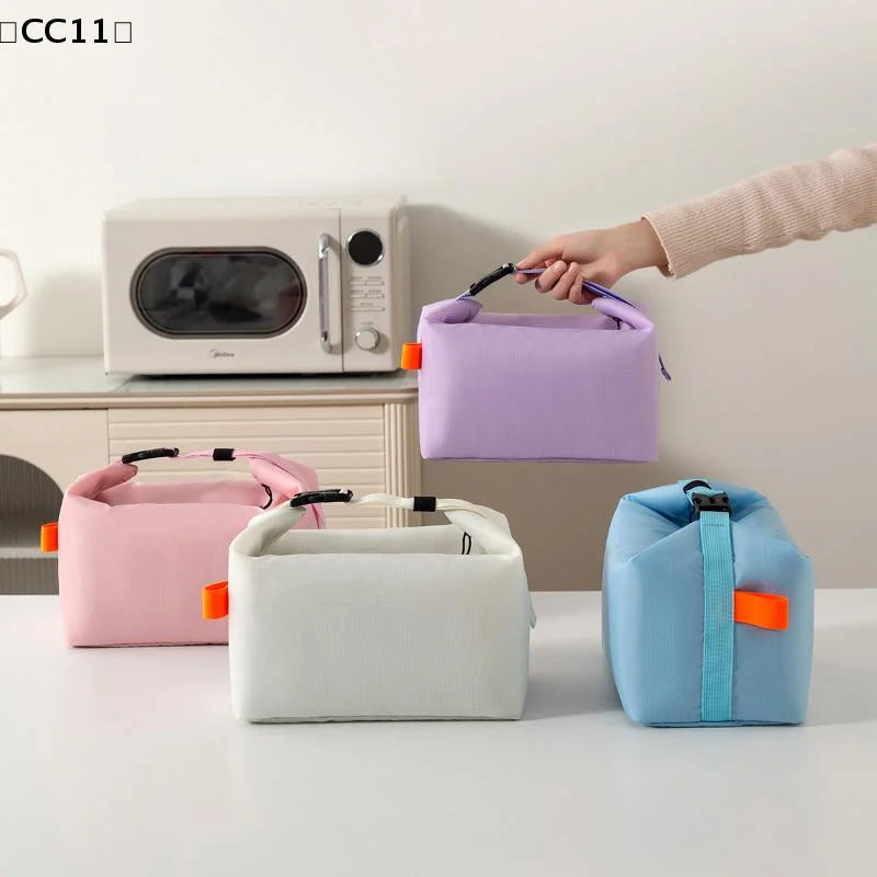 Insulated Lunch Bag Solid Color Aluminum Foil Rice Bag Meal Pack Ice Pack Portable Dinner Picnic Food Storage Handbag〔CC11〕 Vue