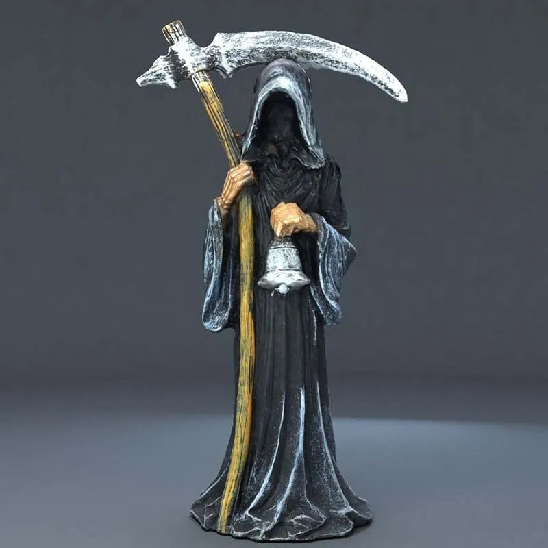 Soul Reaper Garden Office Decoration Ornaments Death Figurine Grim Reaper Holding Scythe Statue Altar Halloween Vue