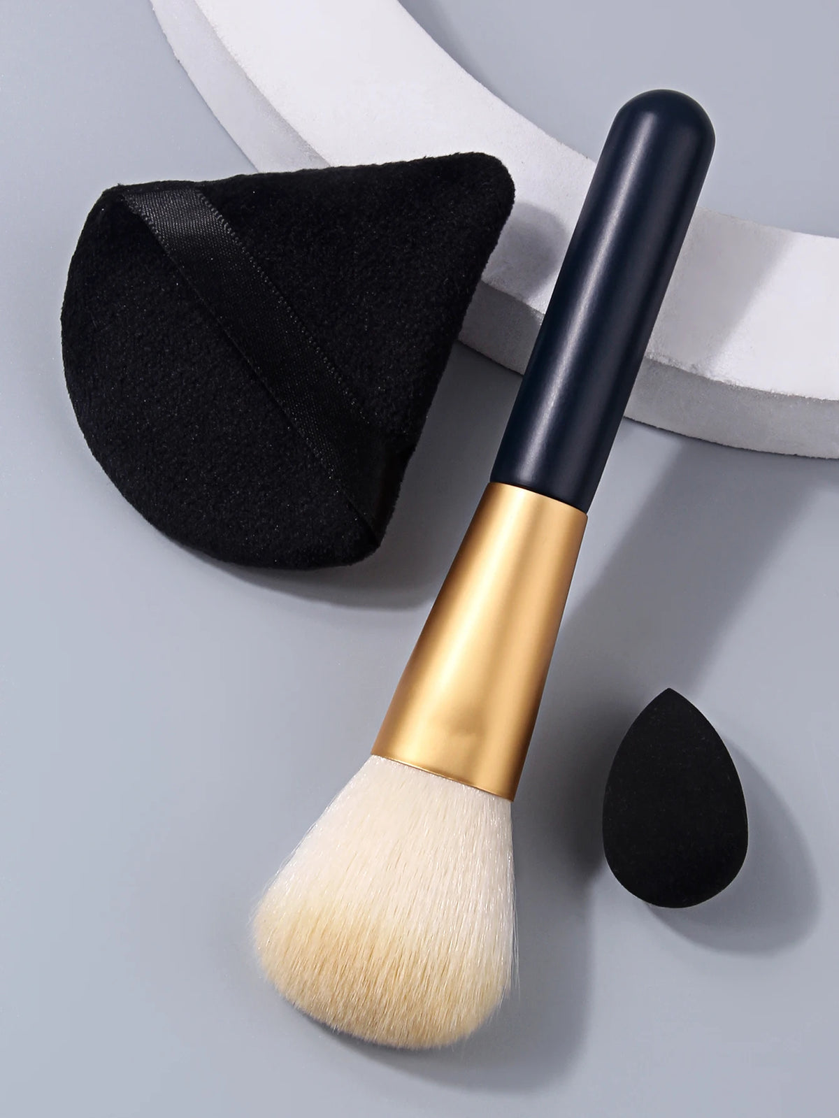 3PCS Makeup Tool Set Blush Brush Triangle Powder Puff Cosmetic Sponge Dry Wet Dual Use Foundation Blending Make Up Accessories Vue