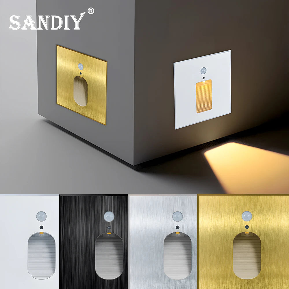 SANDIY Motion Sensor LED Wall Sconce Stair Night Light 3W LED Wall Sconce Vue