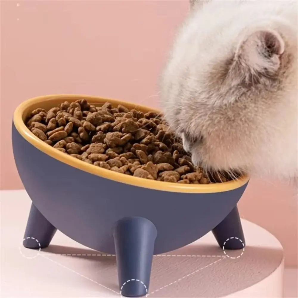 Anti Slip Pet High Footed Bowl Anti Vomiting 15° Inclination Elevated Pet Feeder Bowl Triangle Stand Stable Pet Food Dispenser Vue
