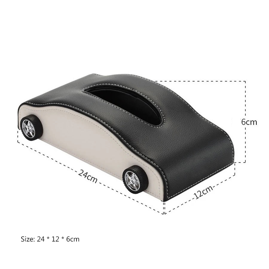 High-end Fashion Pu Leather Car Tissue Box Holder Business Armrest box Tissue Box Cover car Tissue Holder with Magnetic Bottom Vue