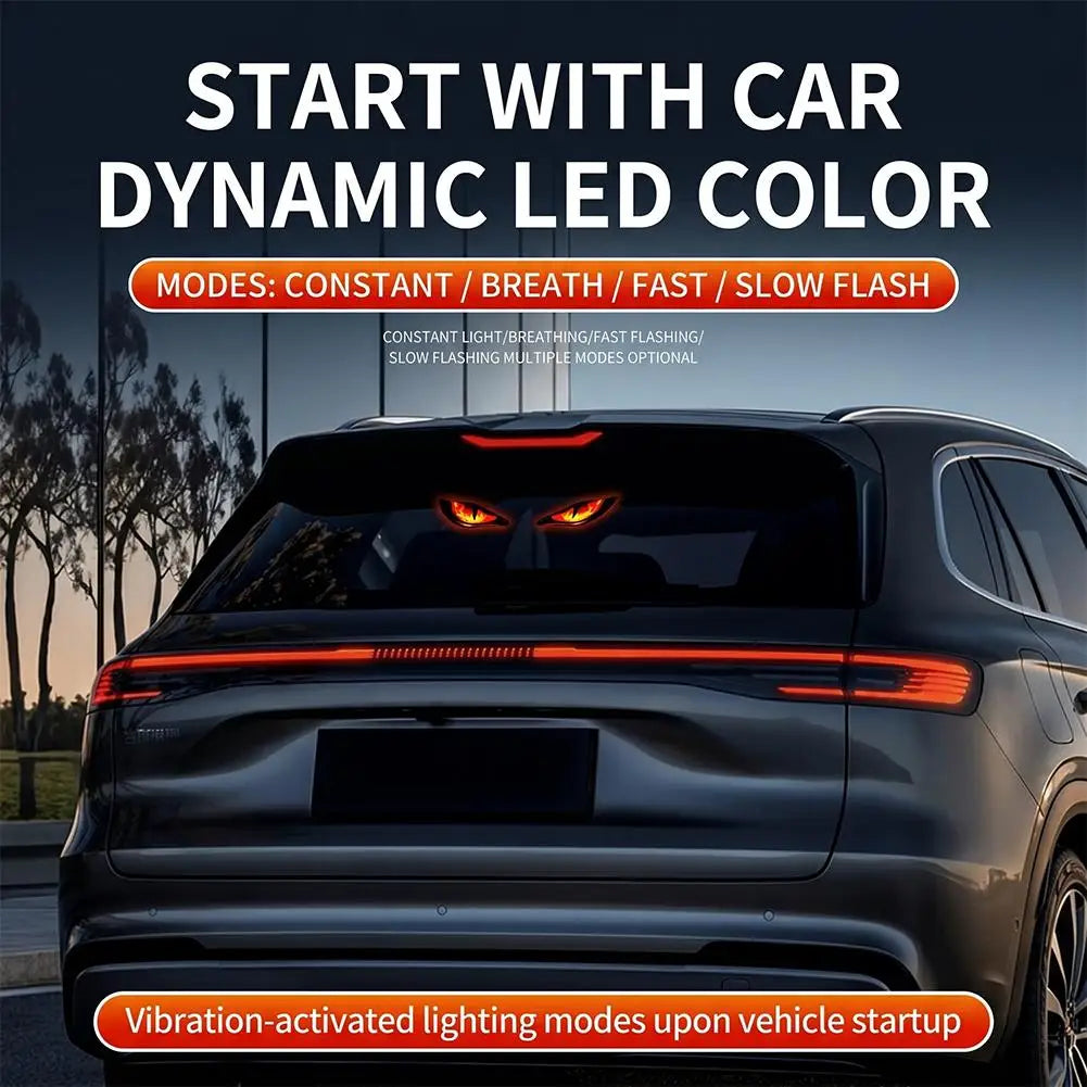 Anti-rear-end Car Decoration Upgraded Car Wireless Decorative Light With Suction Cup Devil Eye Car Solar Flashing Warning Light Vue