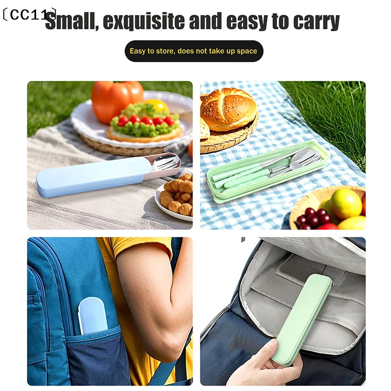 Stainless Steel Portable Cutlery Outdoor Camping Fork Spoon