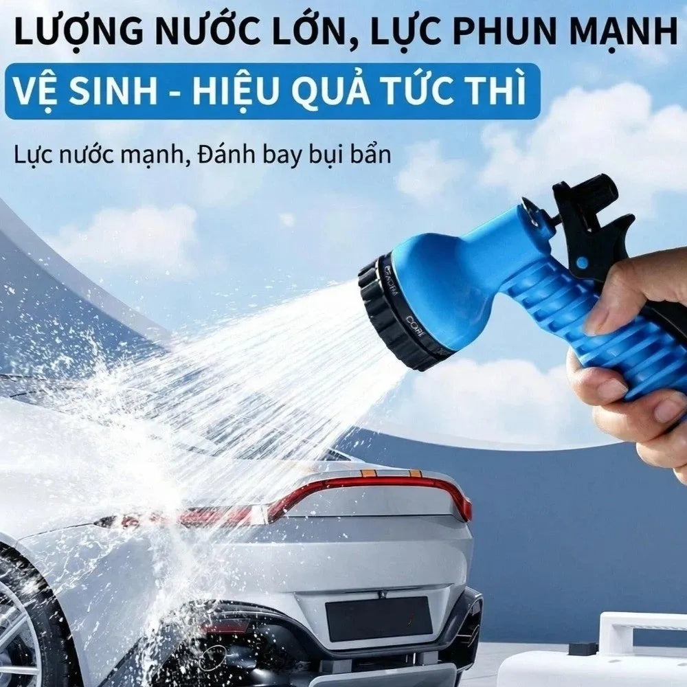 5-30M Garden Hose with Spray Nozzle Non-Clogging 7 Functions Automatic Watering Misting Kit Flexible Leak-Proof Spray Water Hose Vue