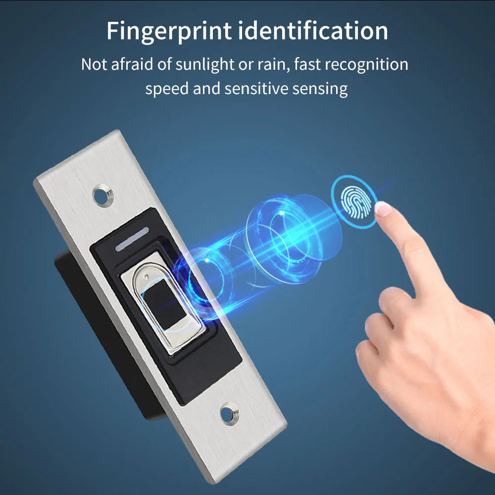 IP68 Waterproof Metal Fingerprint Access Control Keypad Concealed Mounted in Wall Installation Controller Security Door Opener Vue