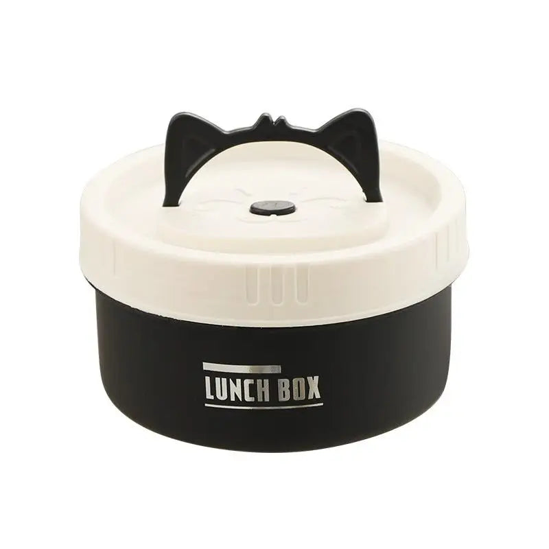 304 Stainless Steel Heat Preservation Lunch Box Round Food Container Large Capacity Cat Ear Handle〔CC11〕 Vue A3