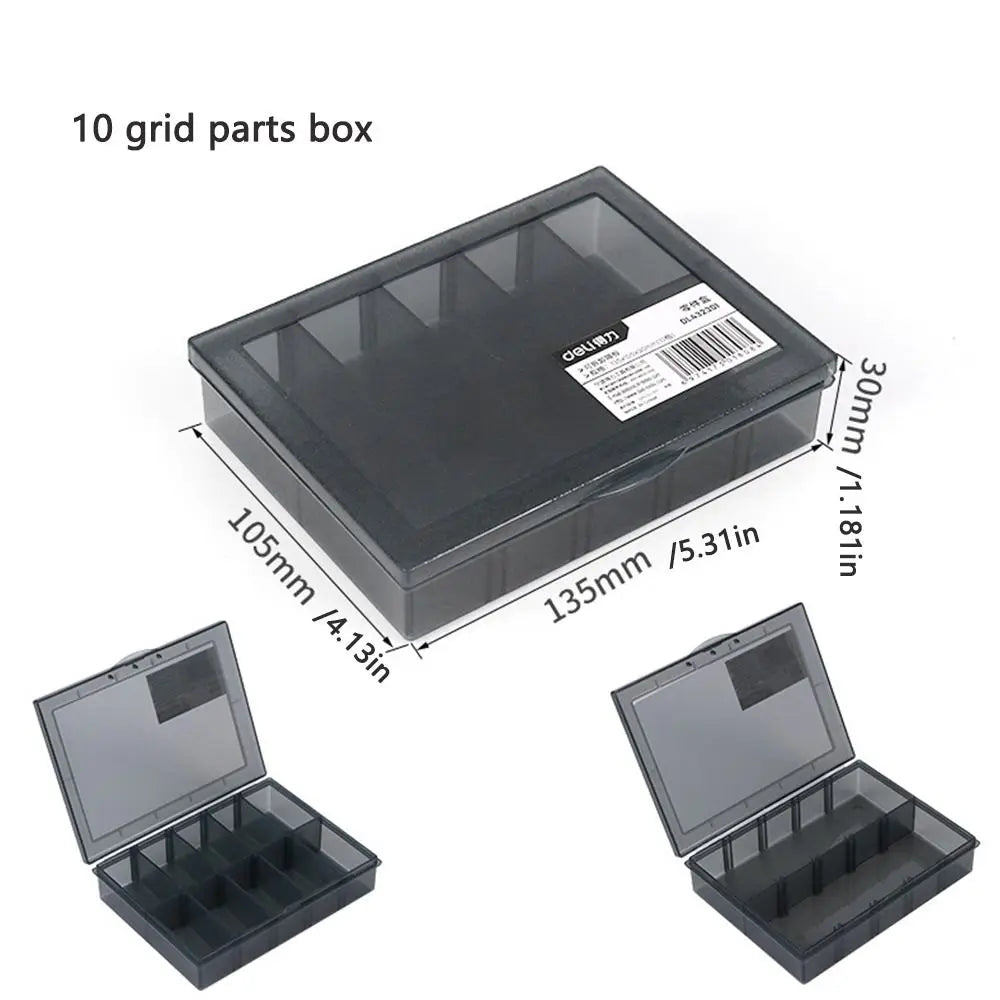 Grid Plastic Packaging Slots Screw Transparent Component Case Parts Box Organizer Box Tool Storage Box Vue