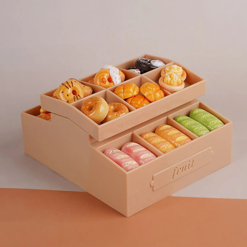 1PCS 1:12 Dollhouse Miniature Simulation Fruit Snack Stand Furniture Home Model Decor Toy Doll House Accessories Vue