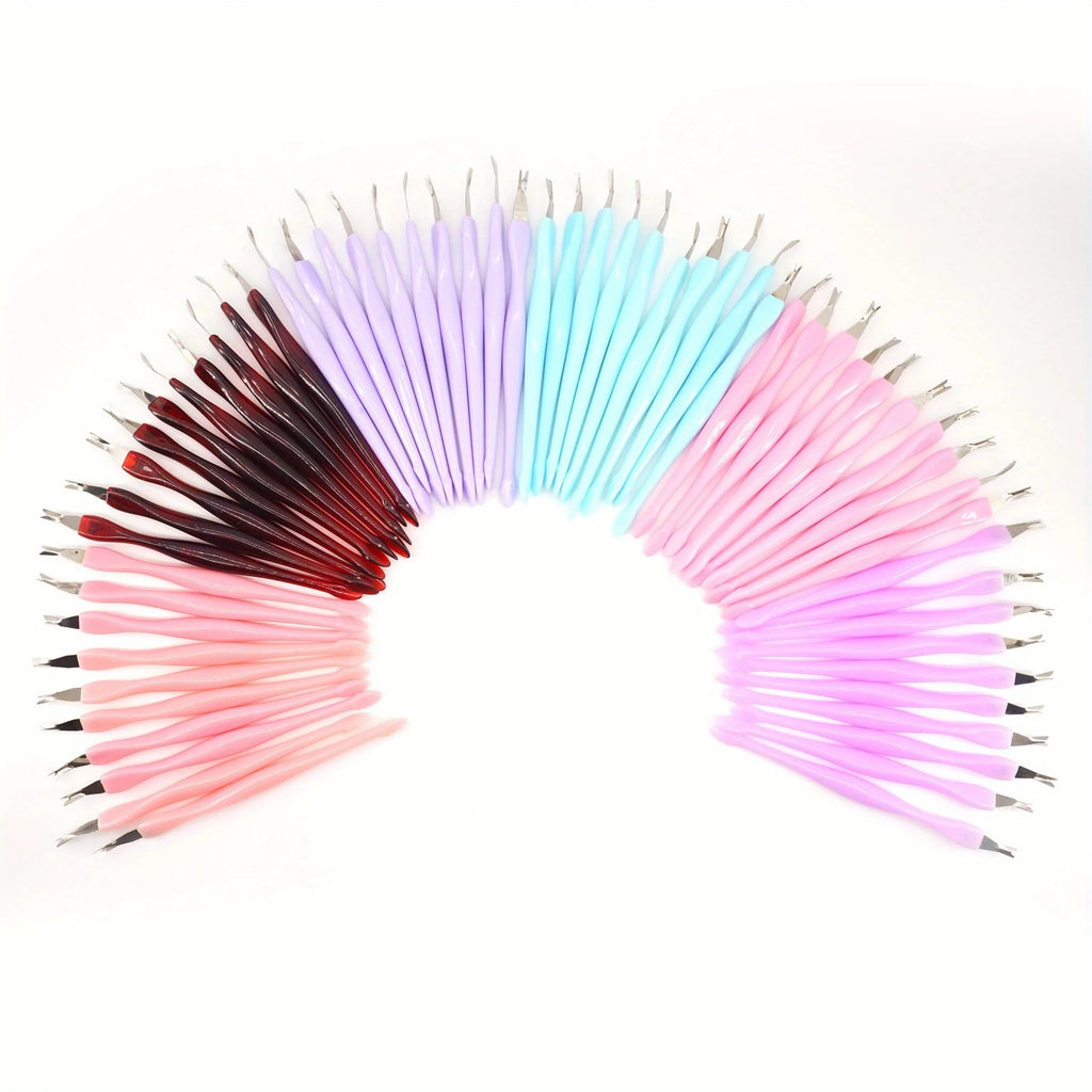 10PcsNail Cleaning Tools Dead Skin Fork Professional Material Sharp V-shaped Manicure Products Nails Push Stainless Steel Vue