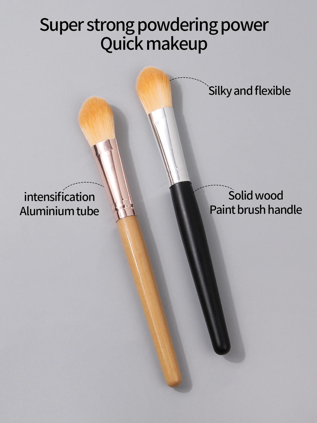 2pcs high-quality loose powder brush, blush brush, concealer brush, contouring brush, multi-purpose facial makeup brush tools Vue