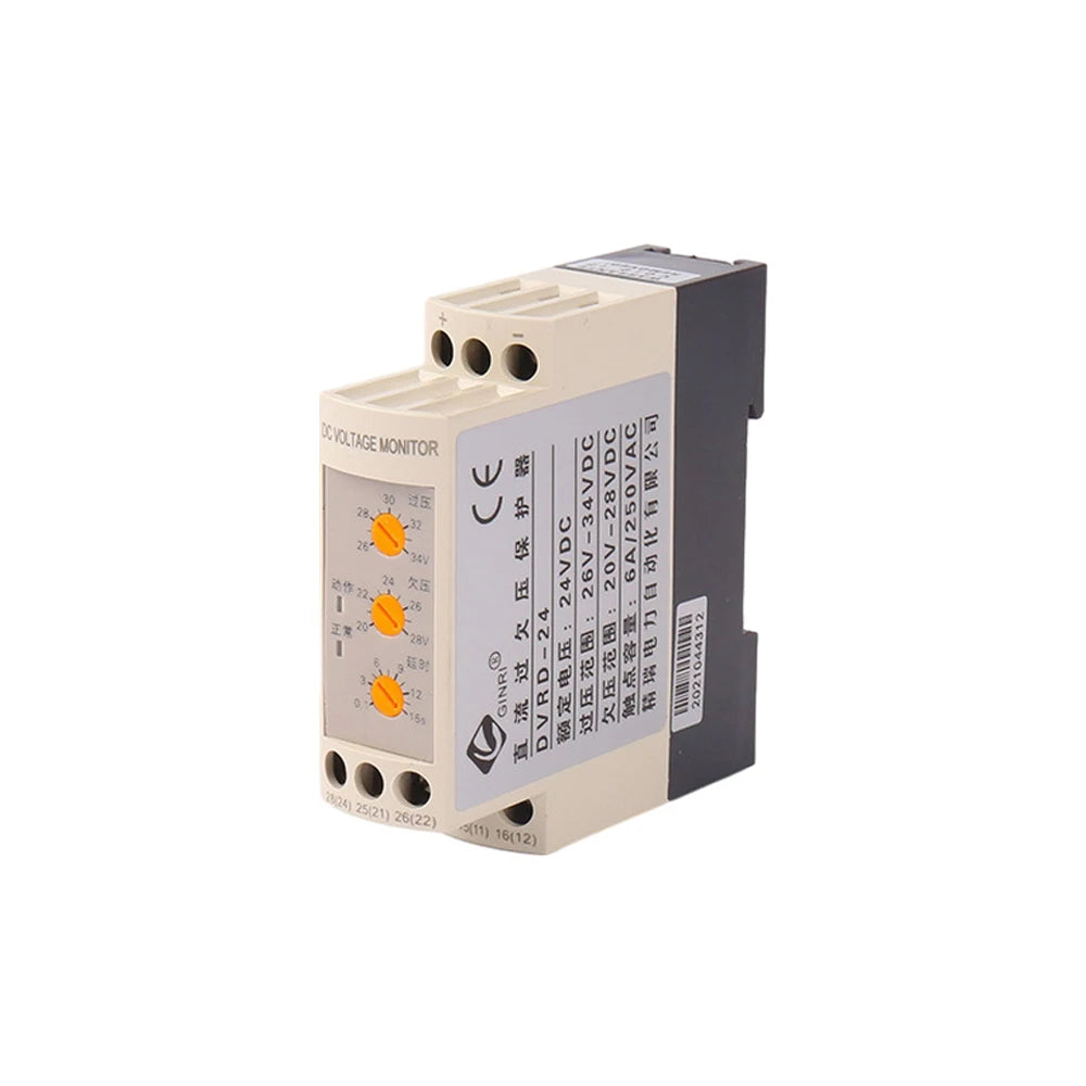 Over Under Voltage Protector Relay Device Switch DC12V/DC24V/DC36V/DC48V Over Under Voltage Values Adjustable Protector Relay Vue DC48V