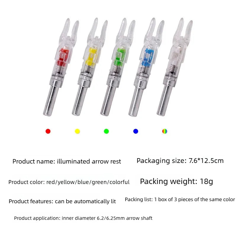 Archery New Snap‑on LED Lighted Arrow Nock 6.2mm ID with On‑Off Switch Shooting Replacement Accessory Tool‑free Vue