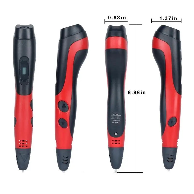 New 3D Printing Pen Kids 3 Speed Adjustable 3D Pen LCD Screen DIY Drawing Pens PLA Filament Children Girls Boys Gifts Vue