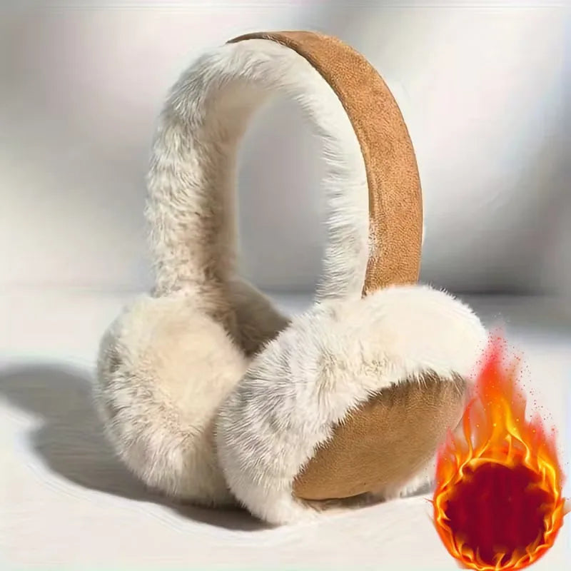 Plush Women Winter Earmuffs Foldable Soft Ear Warmers for Outdoor Activities Cold Weather Elegant Fashion Accessory Suitable Vue