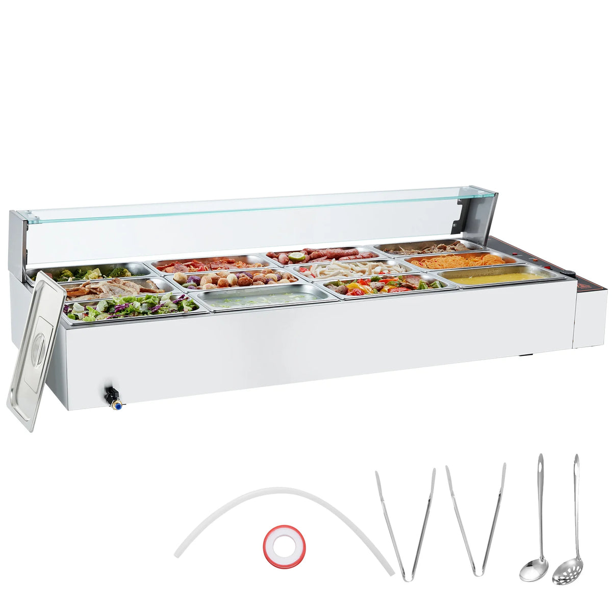 SucceBuy 12-Pan Commercial Electric Steam Table Food Warmer Commercial Food Warmer Vue