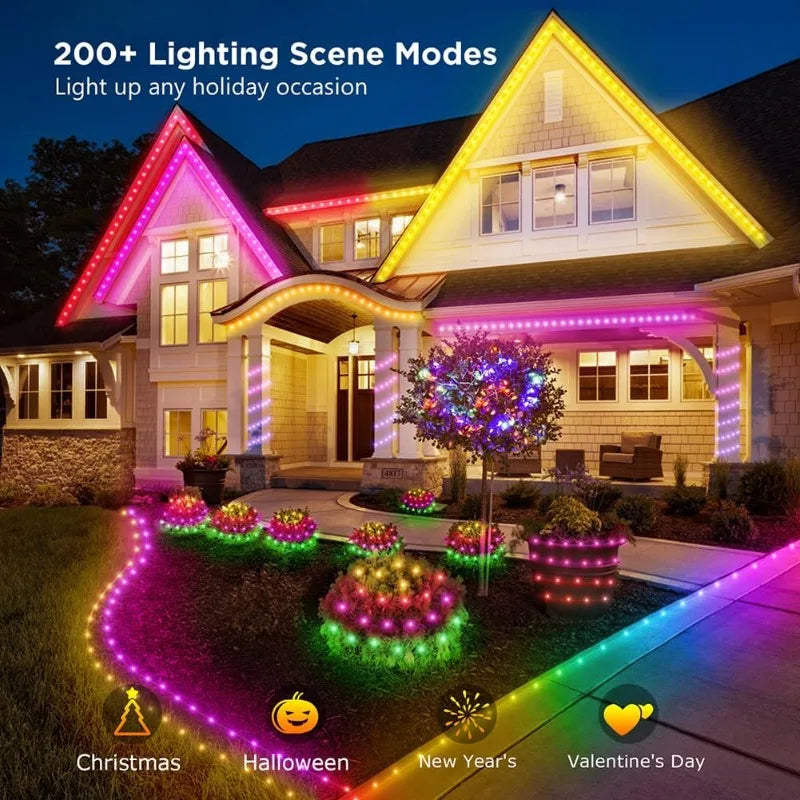 Color Changing Christmas String Lights Winkle Fairy Lights String Waterproof Smart App & Remote for Indoor Outdoor Patio Decor Vue