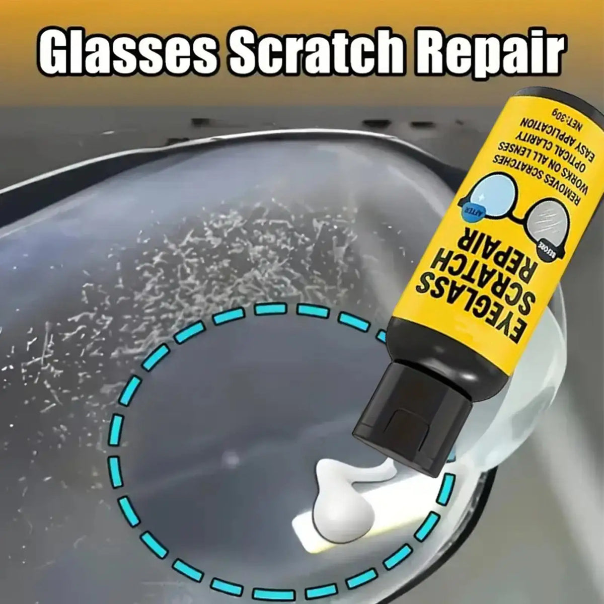 30g Glasses Scratch Remover Anti Fog Sunglasses Cleaner Glasses Polishing Scratch Remover for Camera Car Mirror Windshield Stove Vue