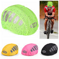 Reflective Strip Bike Helmet Rain Cover High Visibility Windproof Bicycle Helmet Cover Adjustable Waterproof Vue Orange