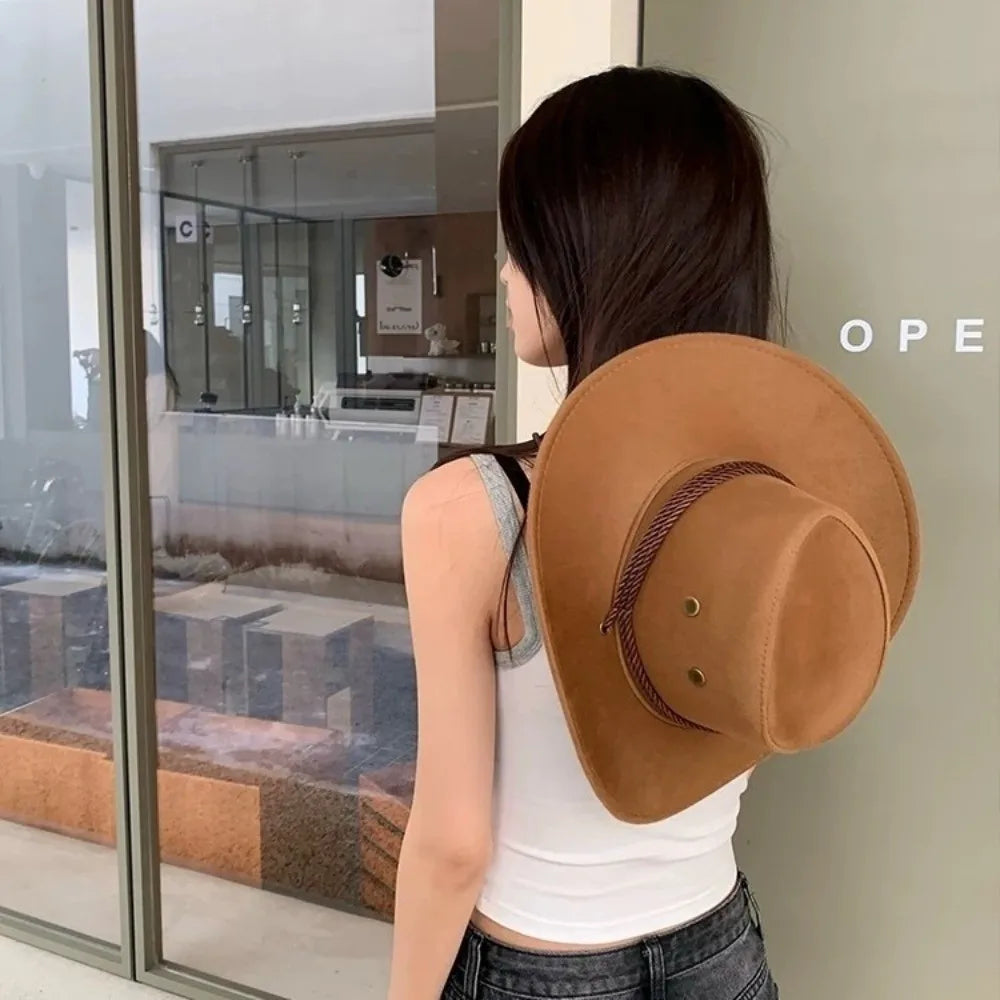 Fashion Western Cowboy Hat Ethnic Large Brim Jazz Grassland Sun Travel
