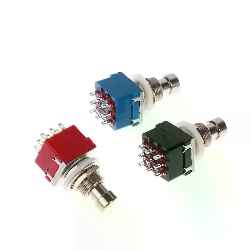1/3Pcs Button Direct Conversion Switch 9 Pin 3PDT Latching Guitar Switch Guitar Effects Pedal Box Stomp Foot True Bypass Vue