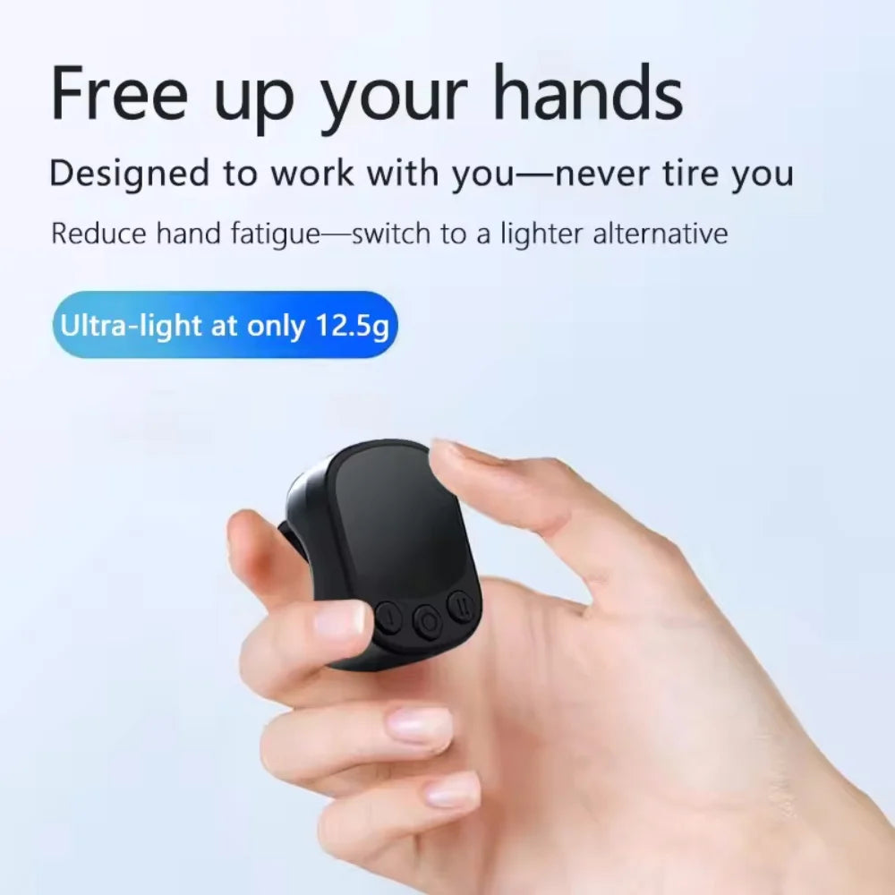 Mini Wireless Remote with Touchpad Scrolling Ring Bluetooth Page Turner for iPhone Android iPad Controller USB Rechargeable Vue