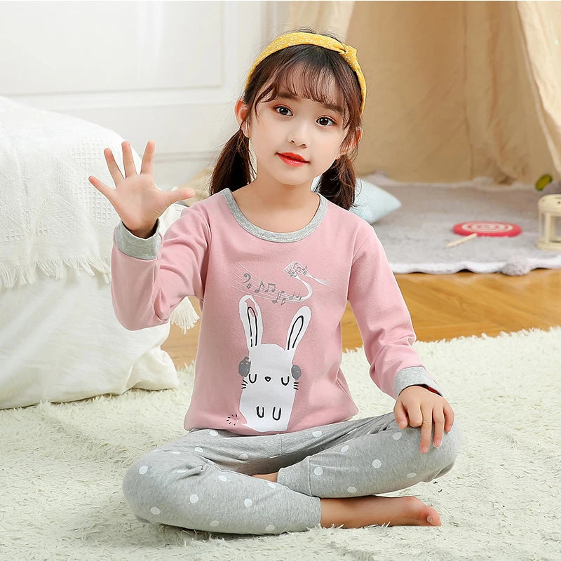 Winter Capybara Kids Boys Pajamas Sets Pyjamas Girls Sleepwear Flannel Fleece Teenage Clothes Children Home Clothes Loungewear Vue
