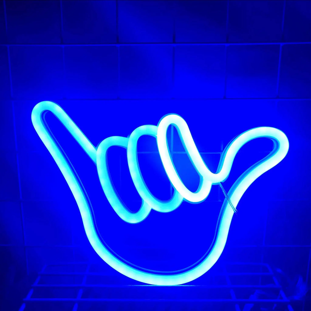 Finger Neon Sign Lights USB/Battery Powered LED Bar Light for Bedroom Room Decoration Gift Night Light Party Holiday N12 Vue