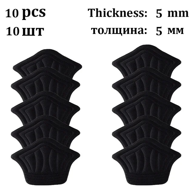 Insoles Patch Heel Pads Sport Shoes Back Sticker Adjustable Antiwear Vue 5pairs-Black-Thin