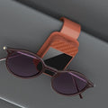 Car Sun Visor Storage Clip - Stable Sunglasses/Eyeglasses Holder with Card Ticket Organizer | Essential Car Interior Accessory Vue Brown
