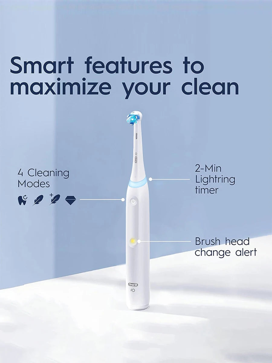 Oral B iO4 Electric Toothbrush Magnetic Tech 4 Modes Rechargeable Tooth Brush 2 Min Timers Smart Pressure Sensor Plaque Removal Vue