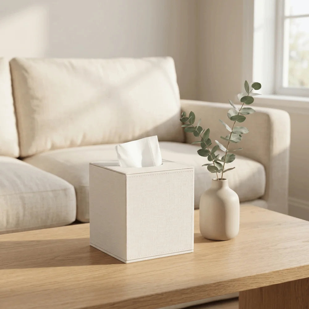 Cube Design Light Luxury Tissue Box Elegant Magnetic Bottom Square Tissue Holder Luxury Stylish Decorative Napkin Holder Desktop Vue