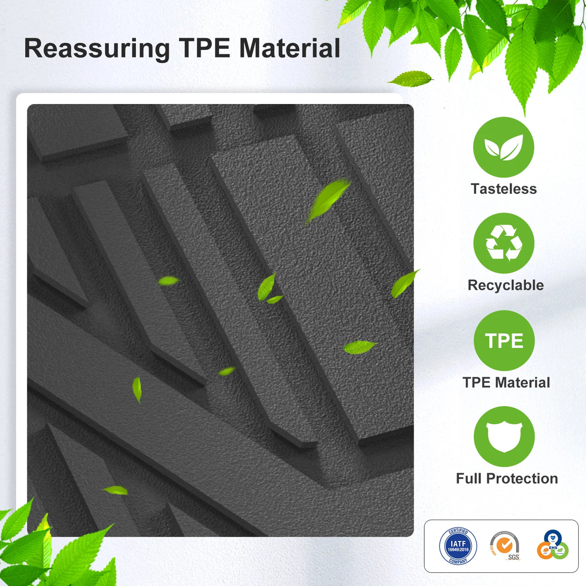Smabee for Tesla Model Y Standard RWD 2025 2026 TPE Car All-Weather Floor Mats Cargo Liner Trunk Mats Backrest Pad Accessories Vue