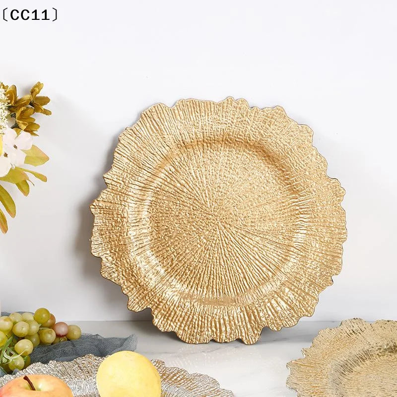 Floral Reef Round Plastic Chargers Plates Large Dinner Plate Wedding