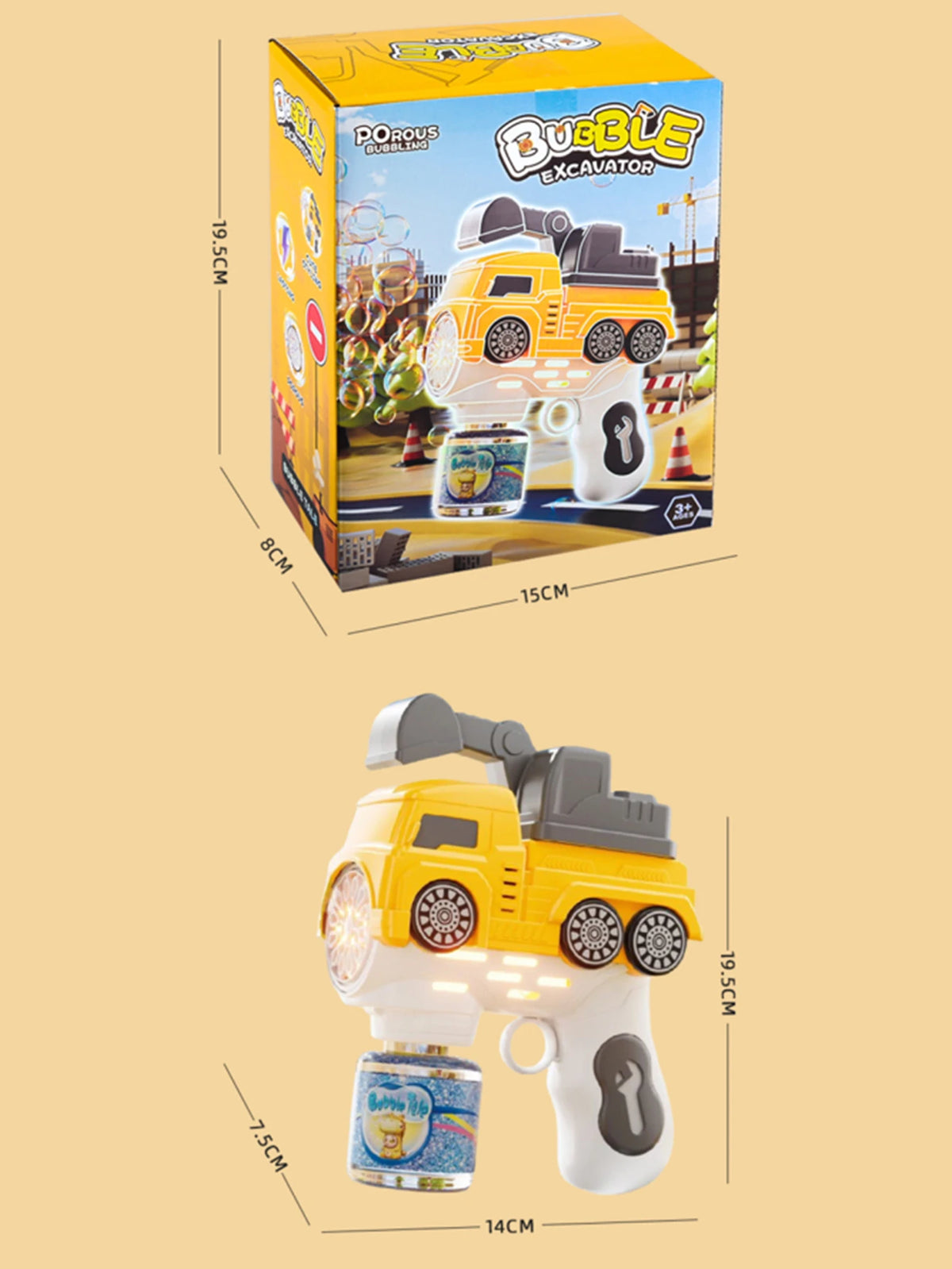 Vehicle Bubble Gun Toys, Cartoon Bubble Machine—Summer Outdoor Gift for Kids(Not Included Battery, Not Contain Bubble Liquid) Vue