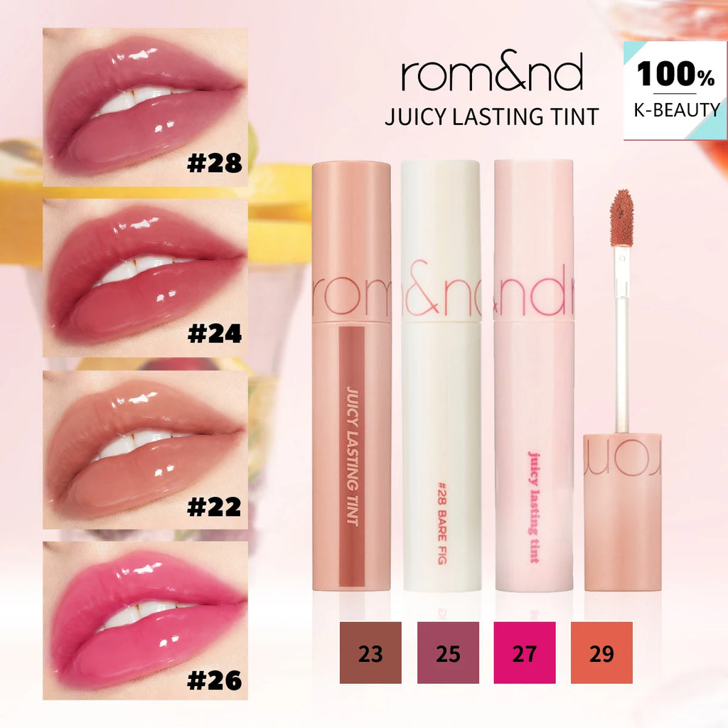 rom&nd JUICY LASTING TINT-8 Shades,Moisturizing Non-Sticky,Long-Lasting Luxury Makeup,Korean Cosmetic,K-Beauty,Korean Makeup Vue