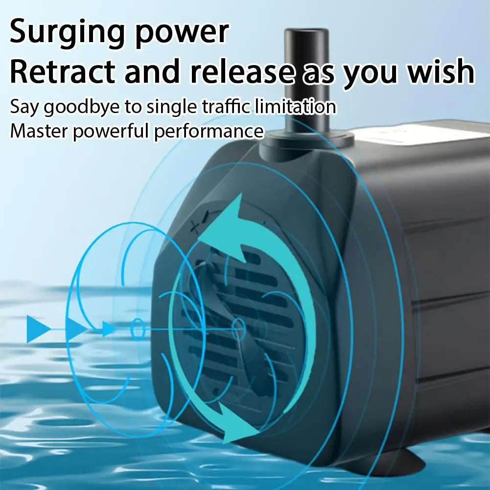 Ultra-Quiet Submersible Water Pump for Fish Tank Aquarium Filter Fountain & Pond Air Pump EU Plug Vue