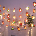 Christmas LED String Lights, Battery Powered(No Battery) 10/20LED, Santa/Snowman/Tree Design, Xmas Party Home Decoration Gift Vue Warm White 1.5M10LED