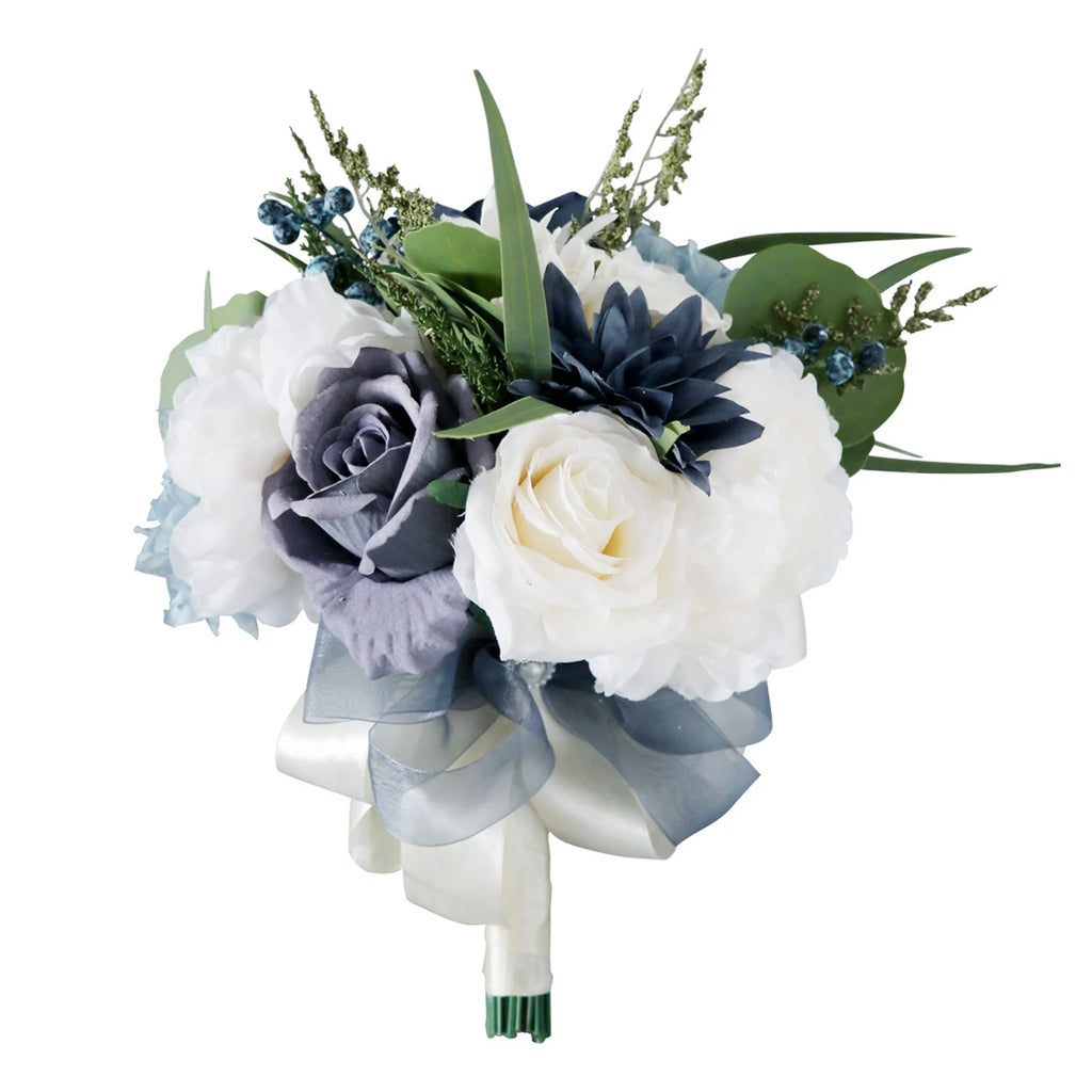 Wedding Bouquets for Bride, Artificial Rose Flowers Combo Bridesmaid Bouquet Wedding Romantic Bouquets for Wedding Party Vue As Shown CN