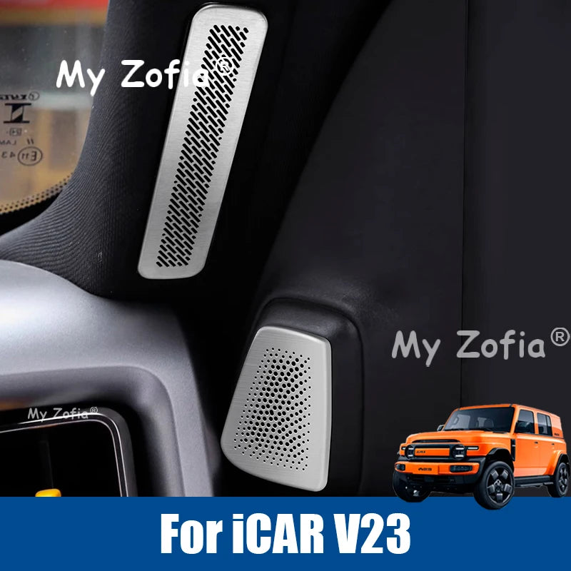 Chery iCAR V23 Speaker Trim Cover – Stainless Steel 2025–2026 Interior Trim Cover Vue