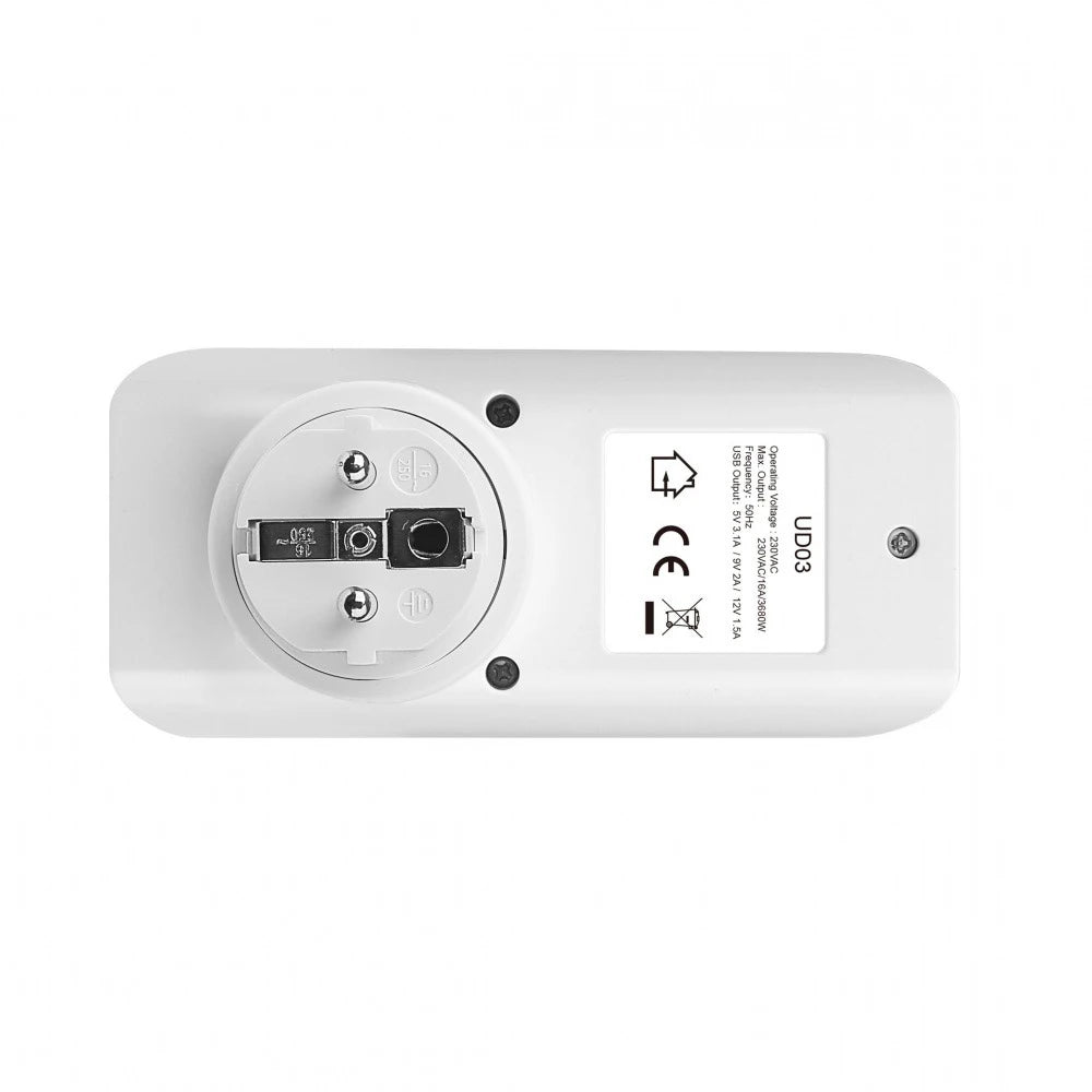 EU Plug Countdown Timer Socket With USB Type-C 2.4A Fast Charging Smart Time Controller Outlet 0.25/0.5/1/2/4/6H Timer Socket Vue