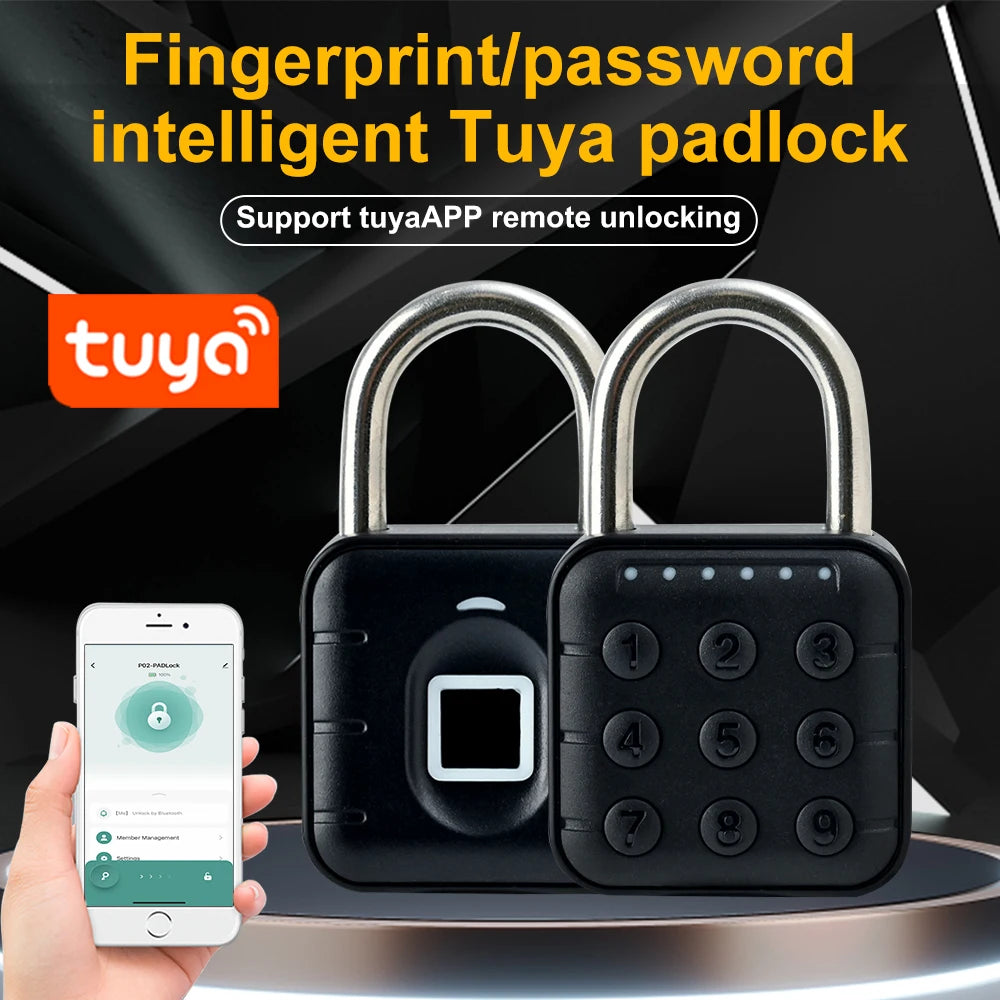 Mini Intelligent Fingerprint Electronic Padlock Backpack Luggage Door Cabinet Small Lock Vue